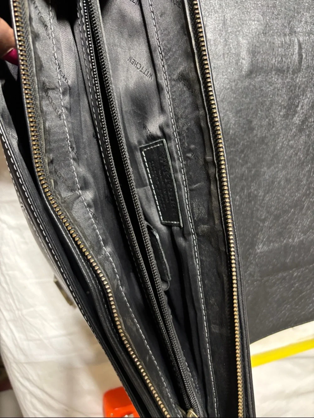 Wittchen Black Leather Men's Bag - Classic Italian Design. Vintage and handmade